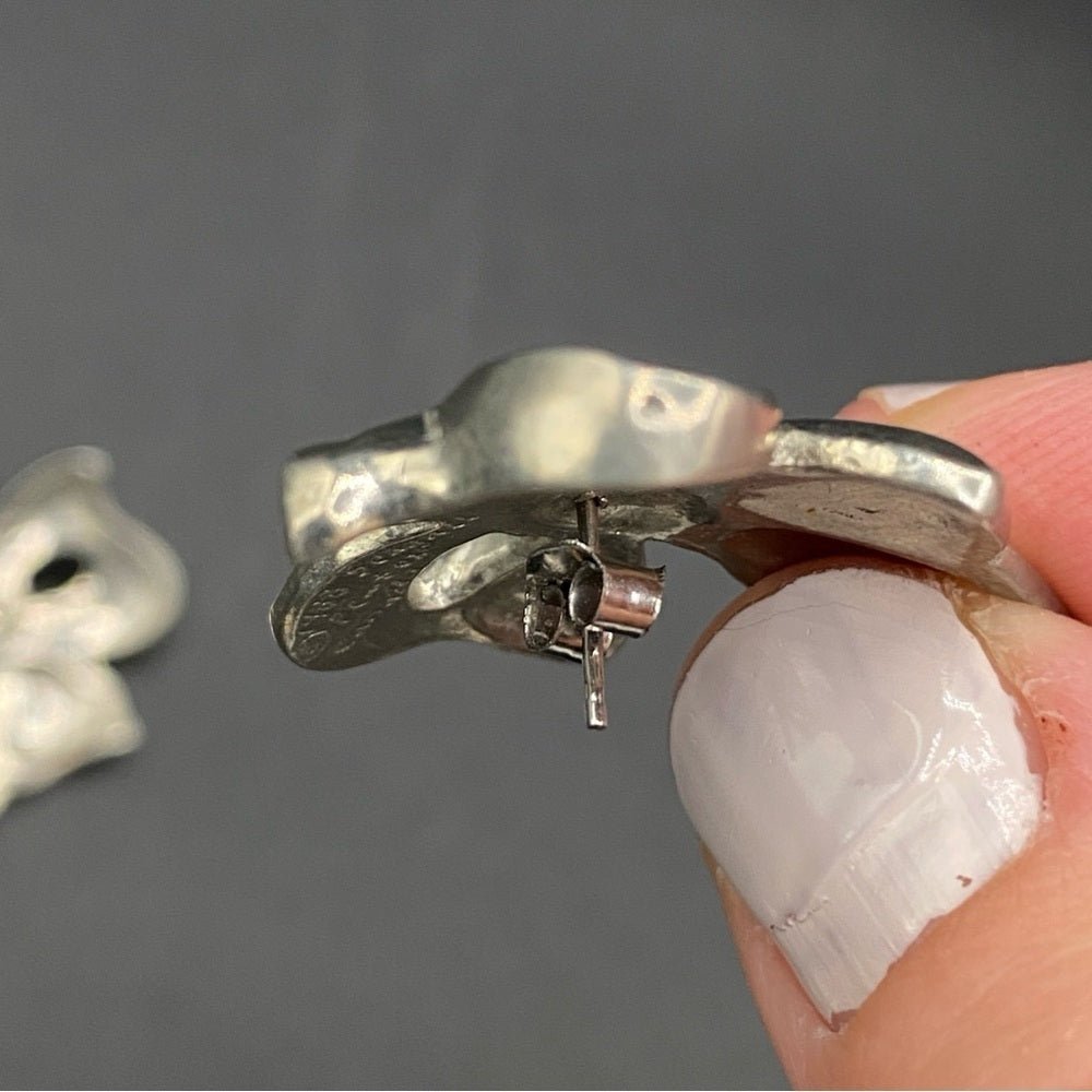 EarringsVintage Seagull Canada Signed Pewter Bow Earrings — 1988