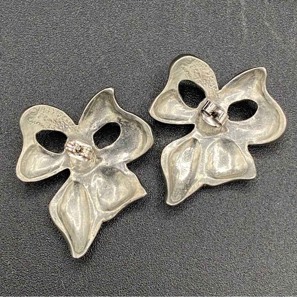 EarringsVintage Seagull Canada Signed Pewter Bow Earrings — 1988