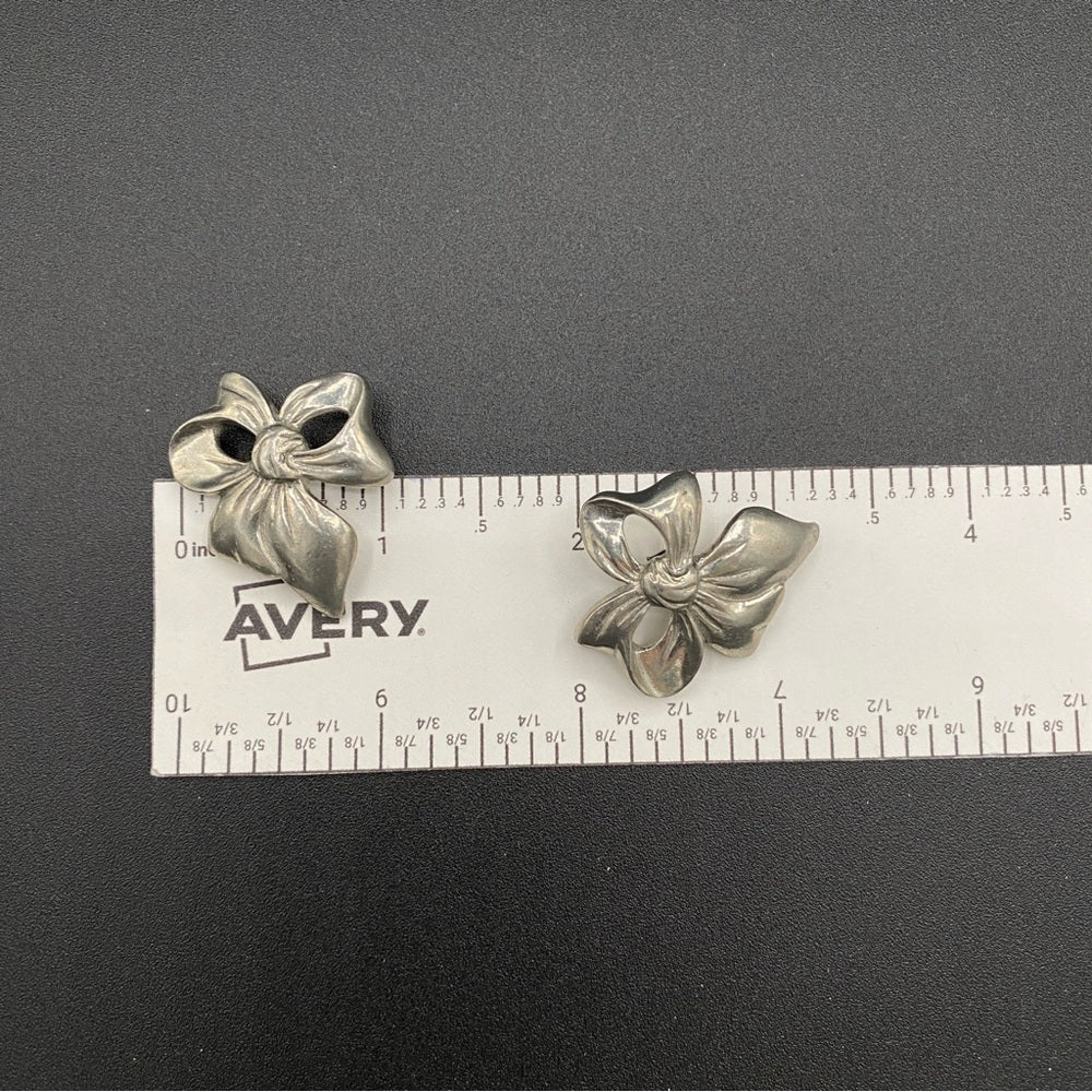 EarringsVintage Seagull Canada Signed Pewter Bow Earrings — 1988