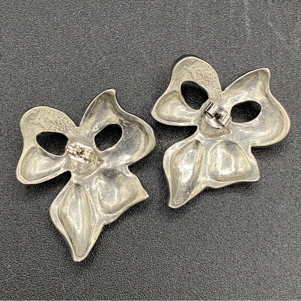 EarringsVintage Seagull Canada Signed Pewter Bow Earrings — 1988