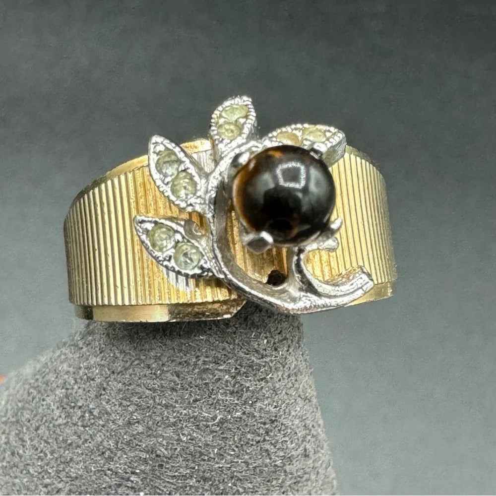 RingsVintage Tiger Eye Cocktail Ring Marked 14K GE ESPO