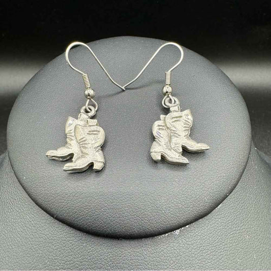 EarringsWestern Rodeo Cowboy Pewter Dangle Earrings