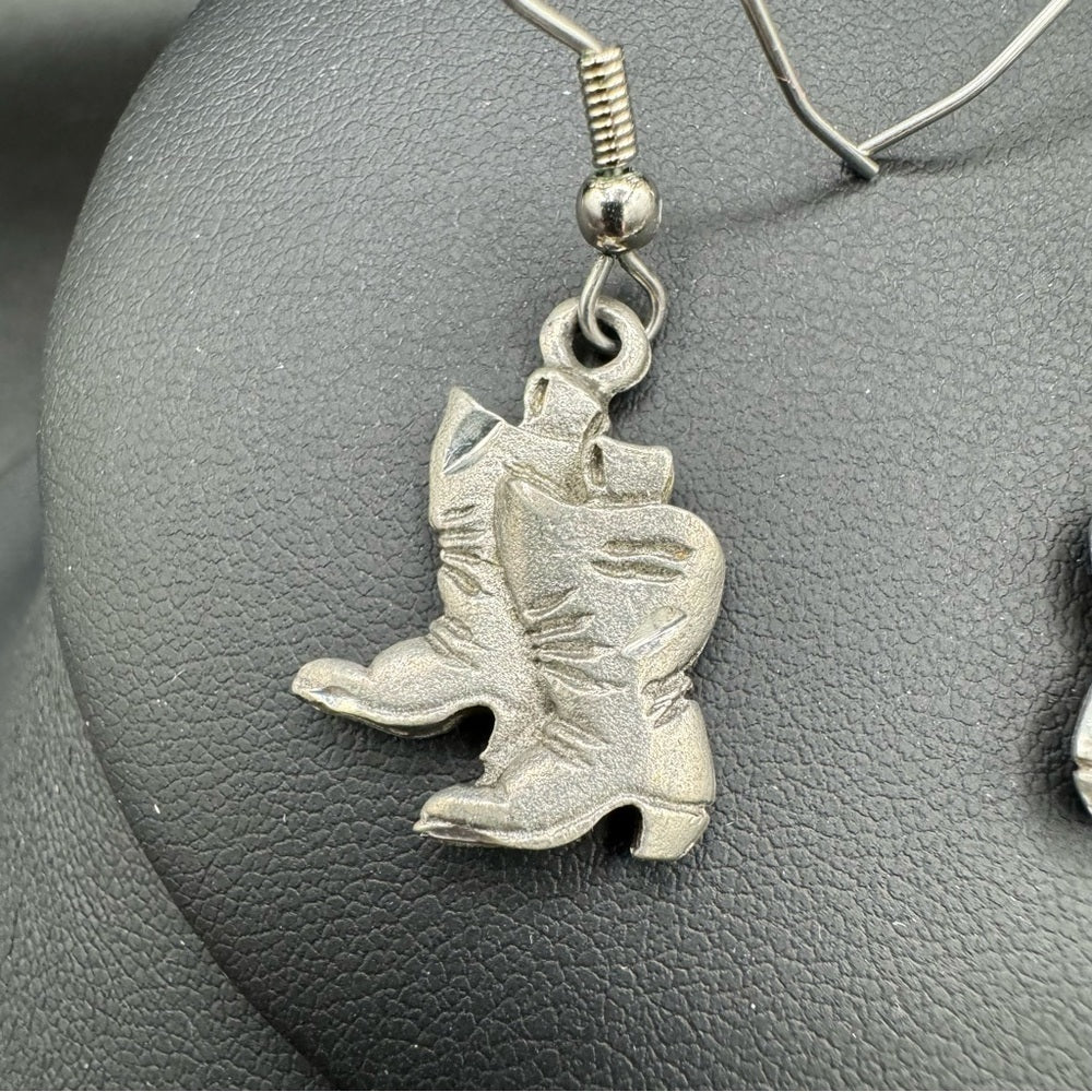 EarringsWestern Rodeo Cowboy Pewter Dangle Earrings