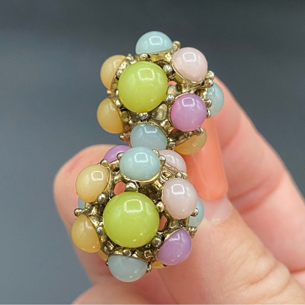 Luxury Pastel Glass Stud Bauble Earrings