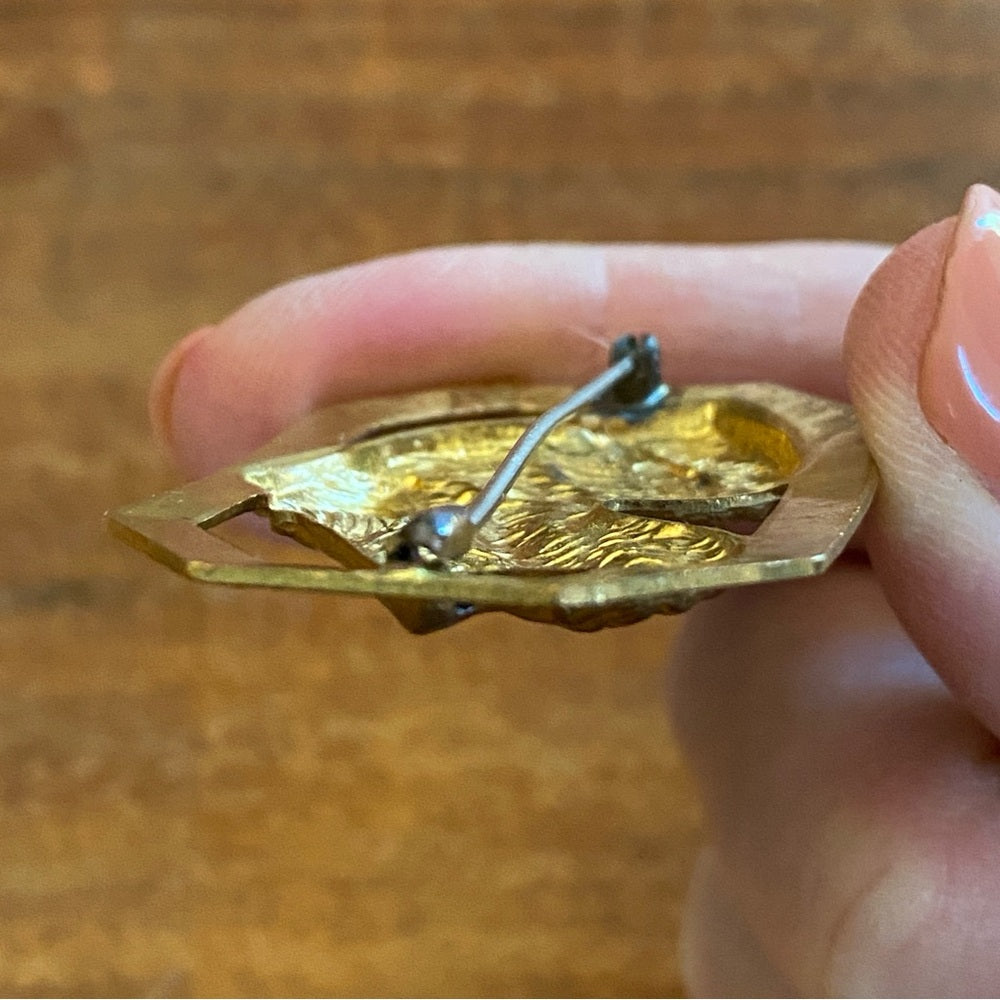 Vintage Scottish Terrier Dog Brooch in Gold Tone