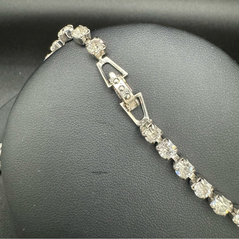 Ornate Rhinestone 1940s Glam Necklace