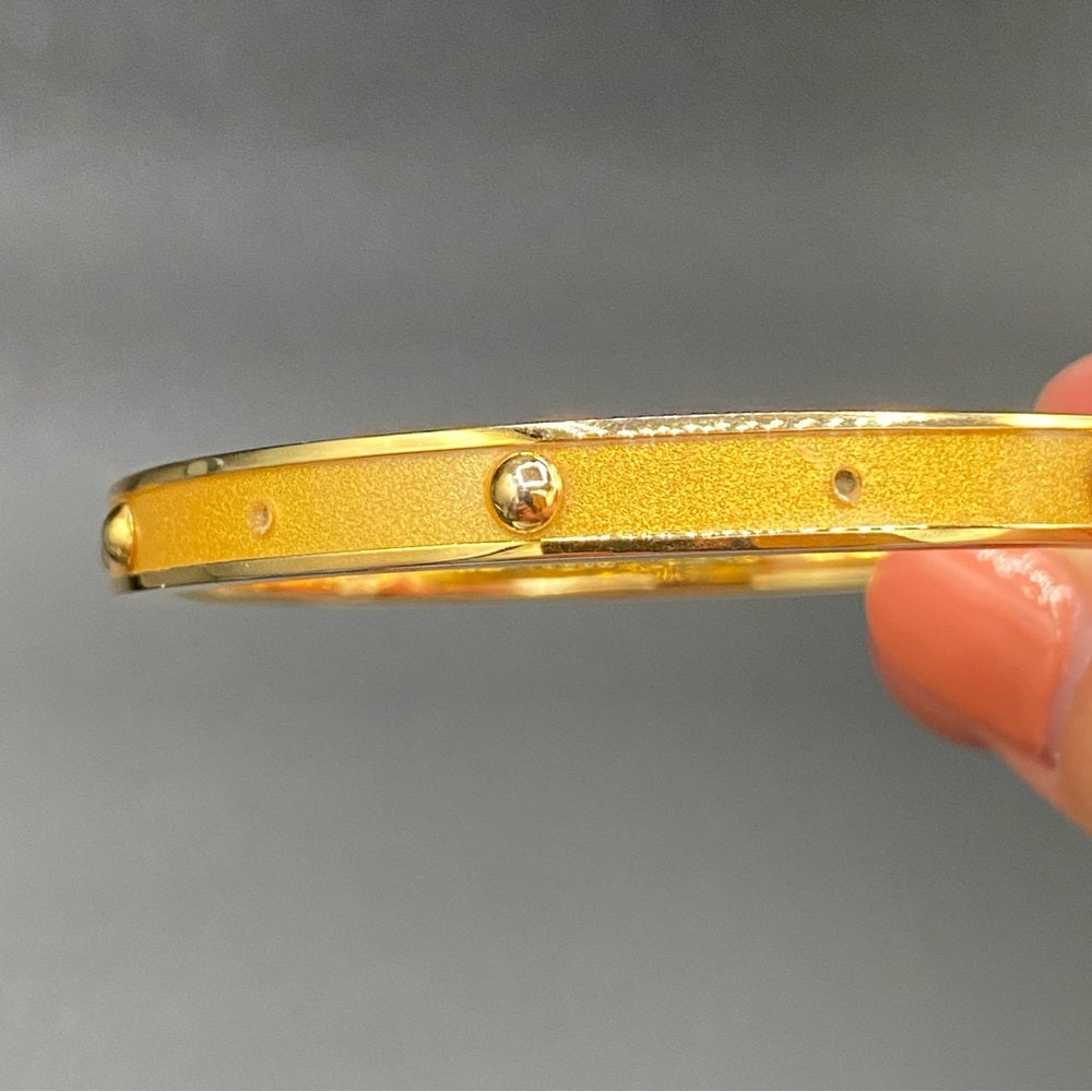 Coach 18K Gold Plated Studded Bangle Bracelet