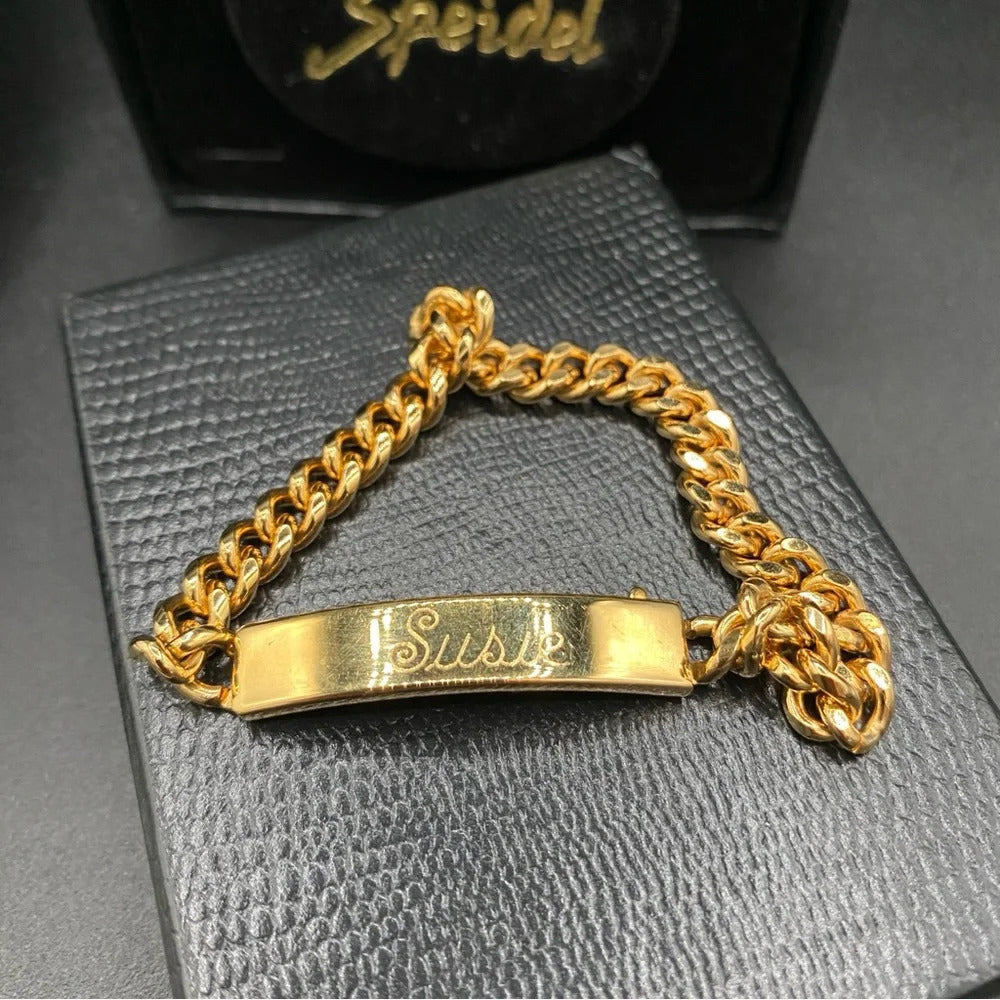 Speidel Gold-Plated ID Bracelet, Engraved "Susie"