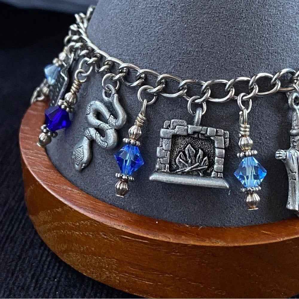 Harry Potter Wizard Witch Inspired Blue & Silver Charm Bracelet