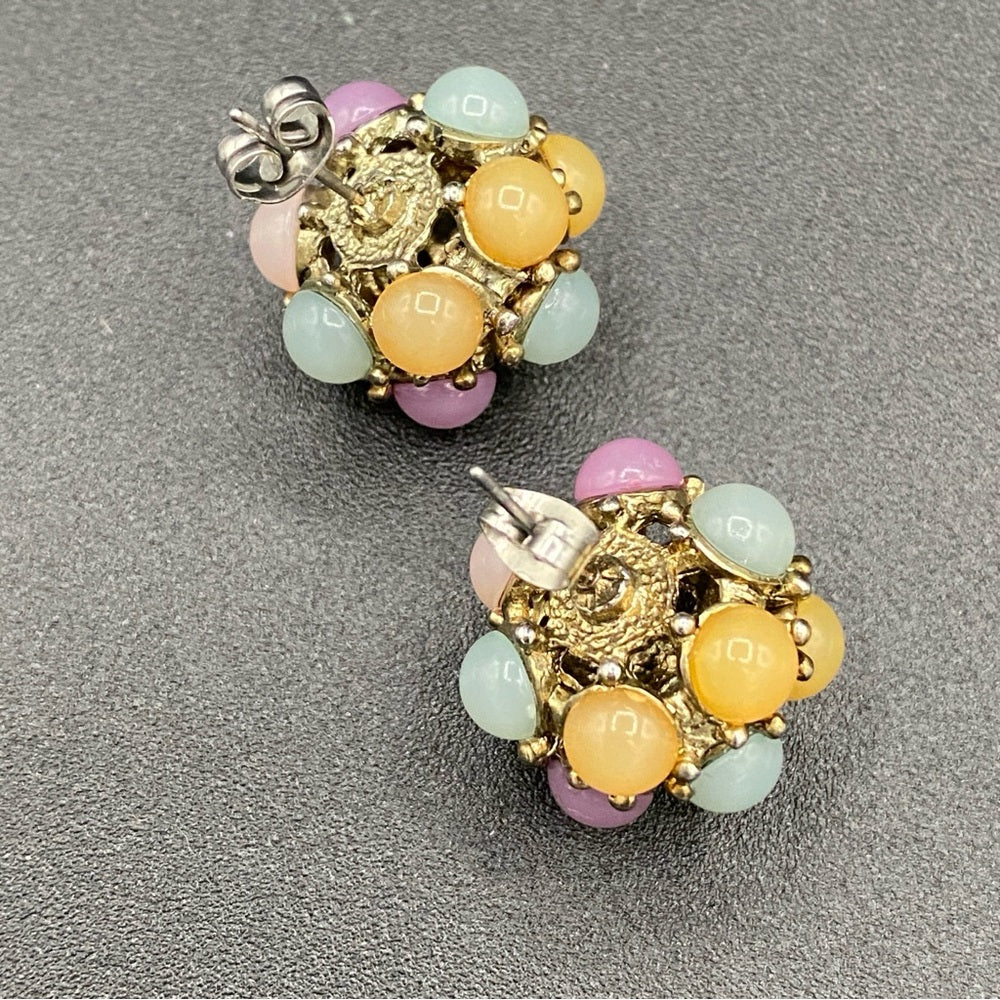 Luxury Pastel Glass Stud Bauble Earrings