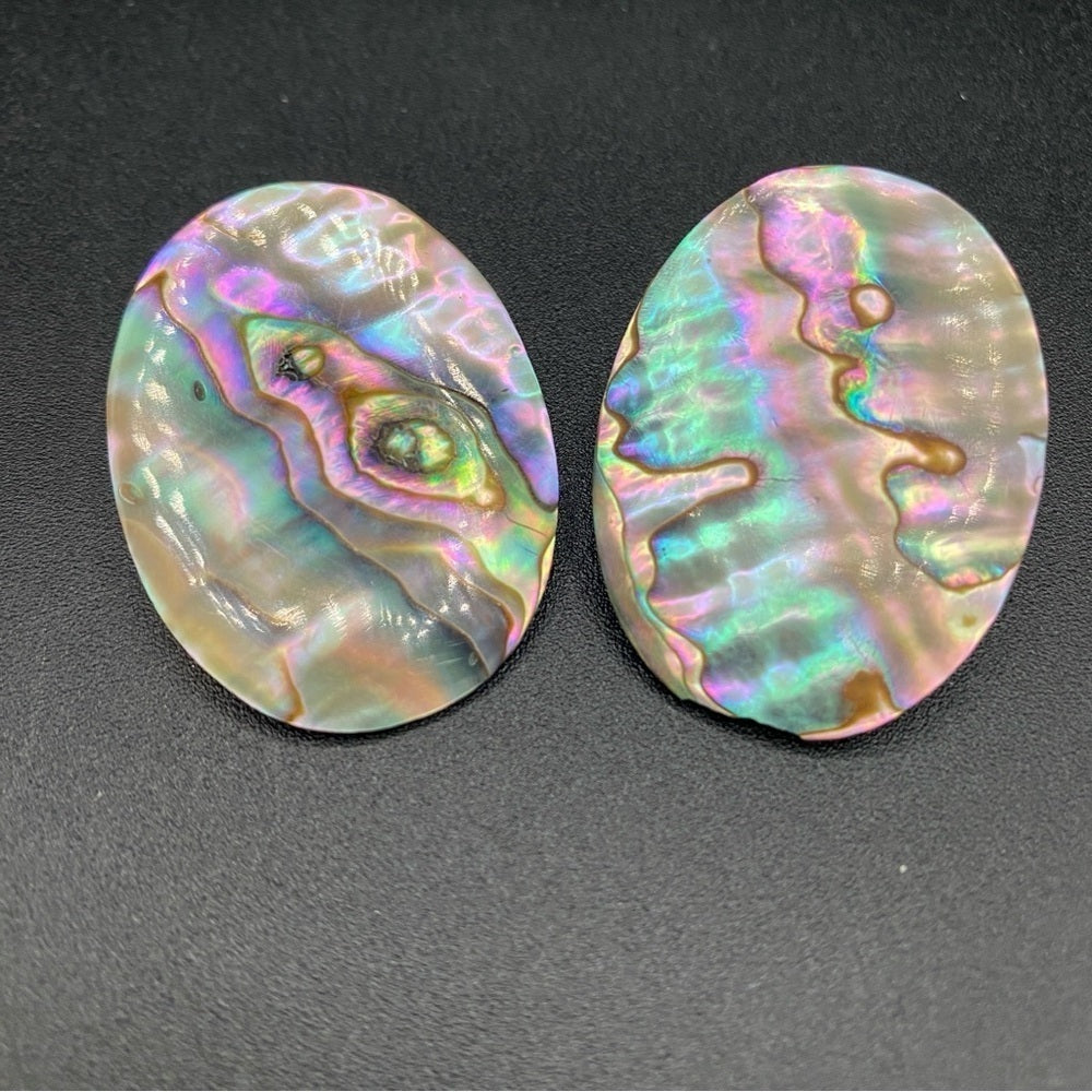 Mother of Pearl Oval Shaped Clip On Earrings - Stunning