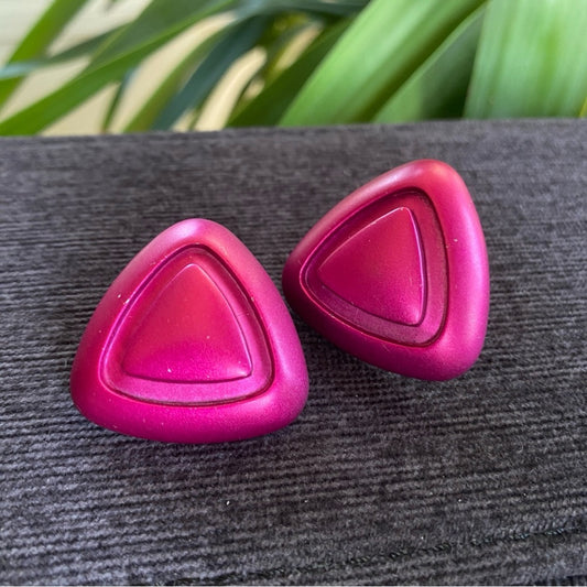 80s Hot Pink Disco Stud Earrings