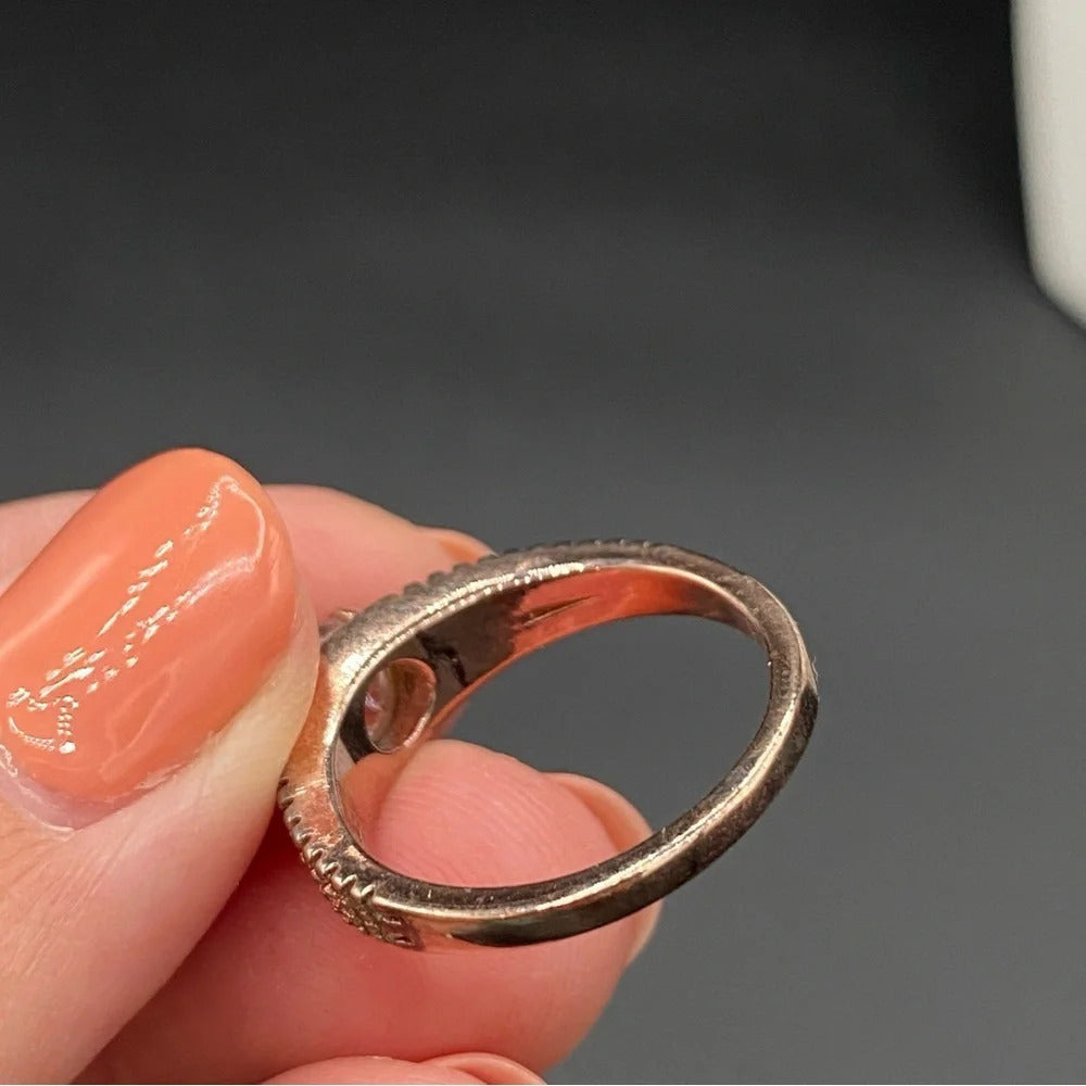 Rose Gold CZ Fashion Ring Size 8