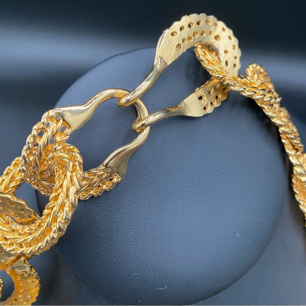 Chunky Gold Tone Runway 80s Chain Link Necklace