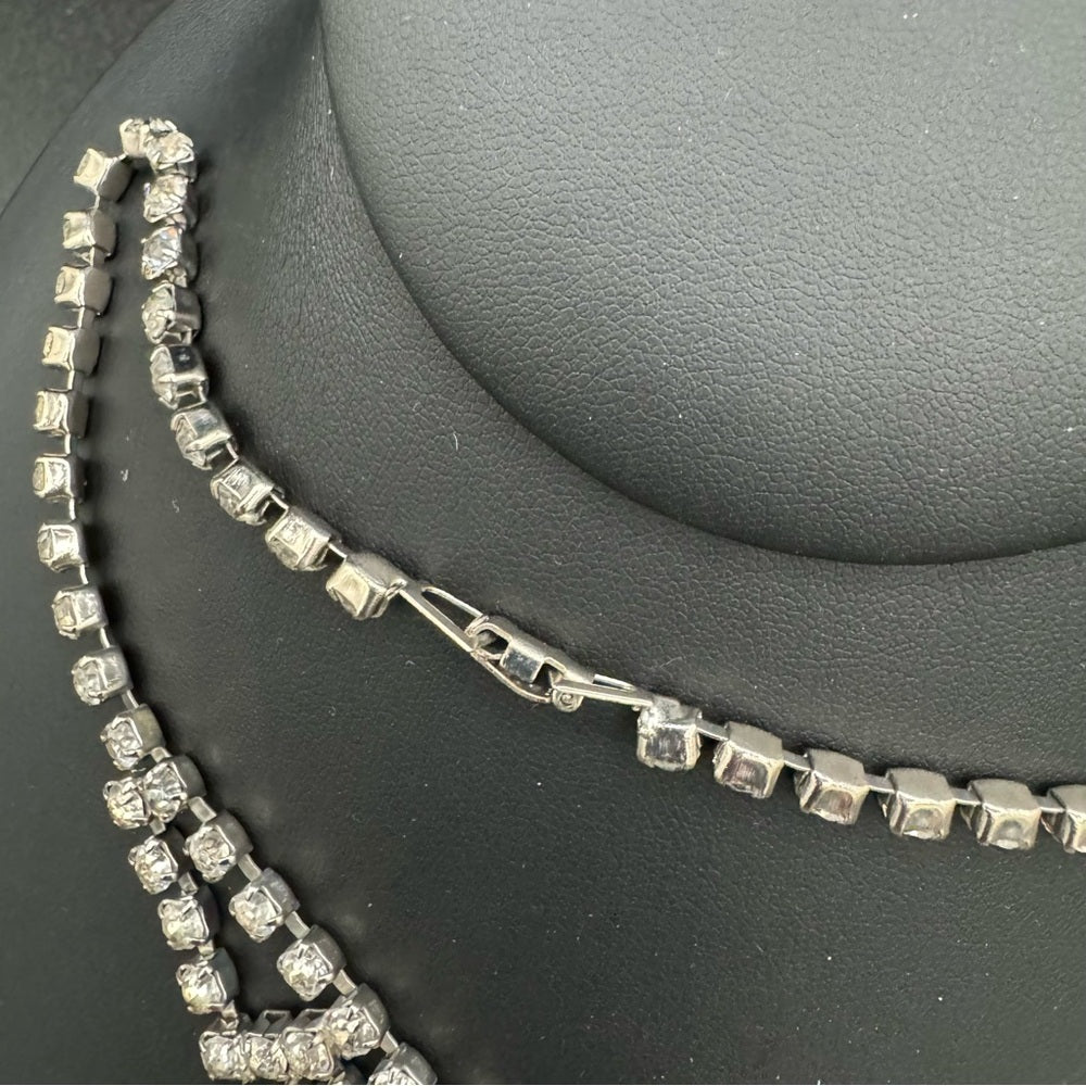 Ornate Rhinestone 1940s Glam Necklace