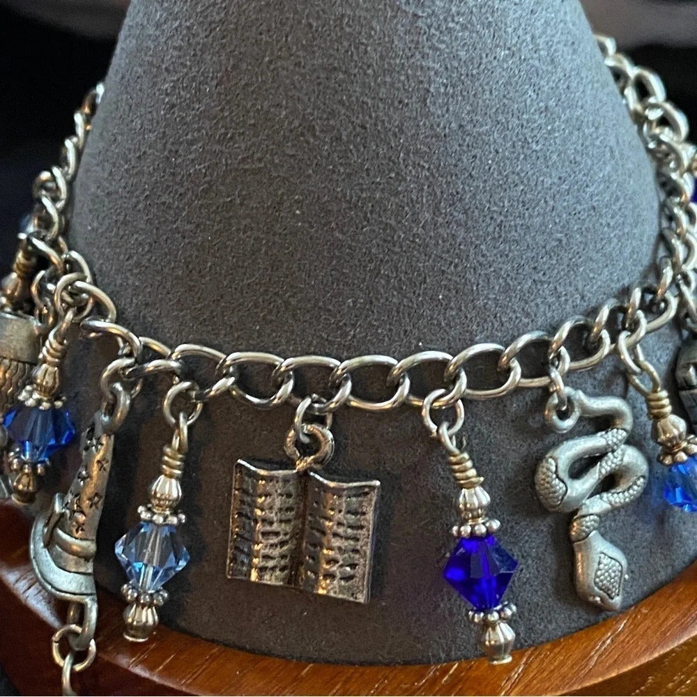 Harry Potter Wizard Witch Inspired Blue & Silver Charm Bracelet