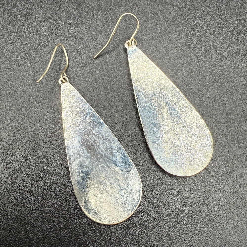 Vintage Gold Cloisonné Art Deco Resin Teardrop Dangle Earrings