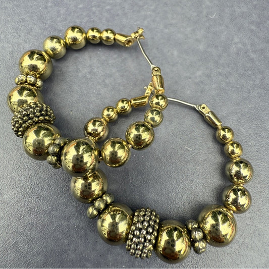 Napier Shimmery Gold Beaded Necklace and Earring Set