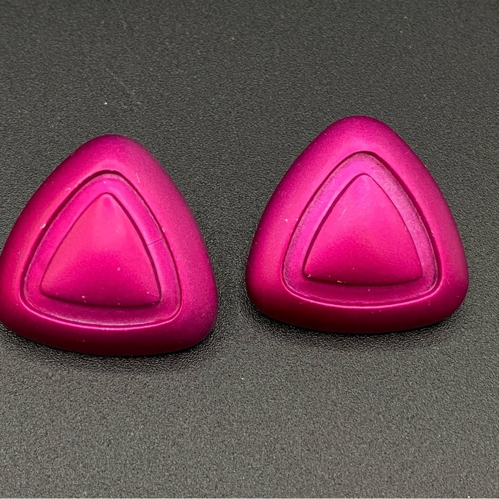 80s Hot Pink Disco Stud Earrings