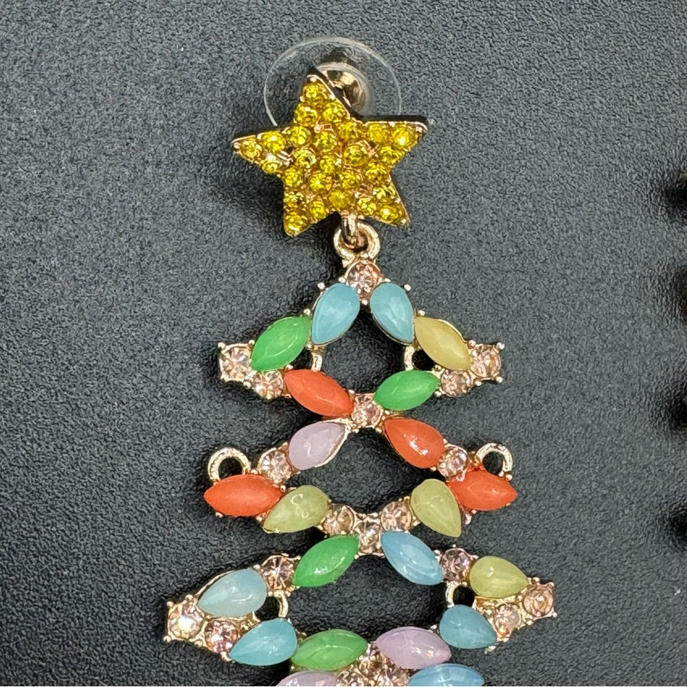 Pastel Christmas Tree Pierced Earrings