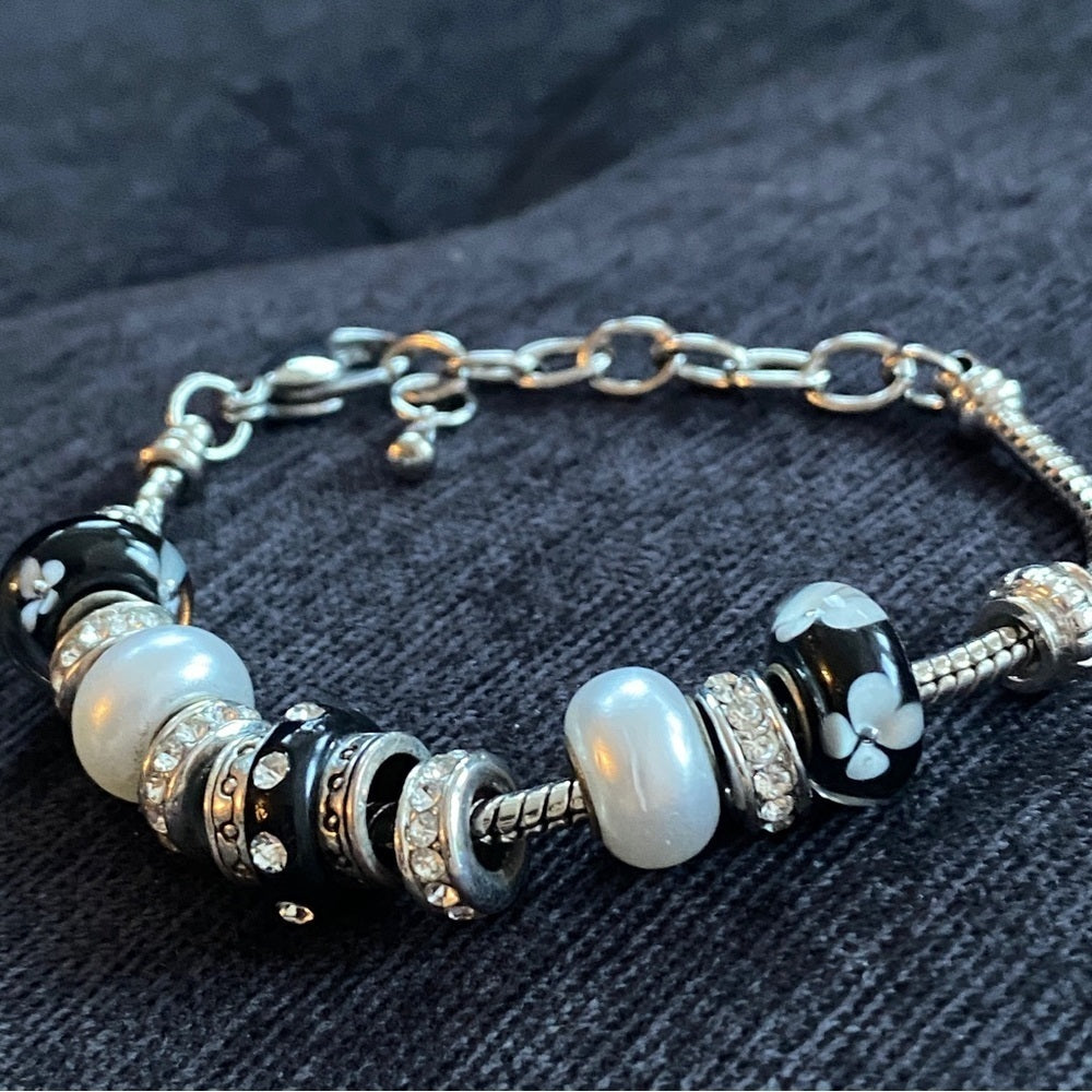 Glass Beaded Charm Bracelet