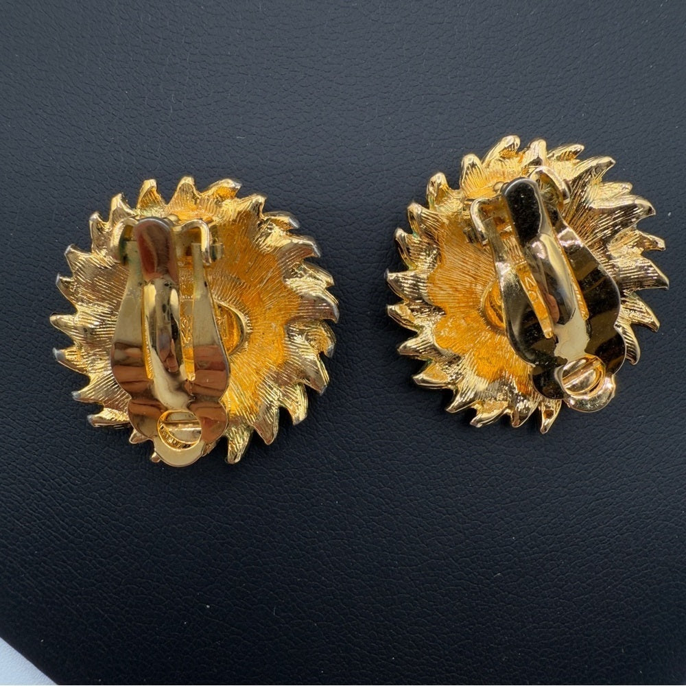 Joan Rivers Gold-Plated Sunflower Clip-On Earrings