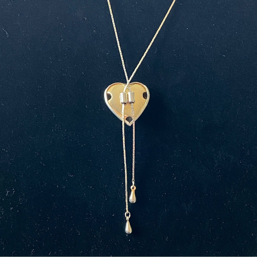 Puffy Heart Lariat Necklace