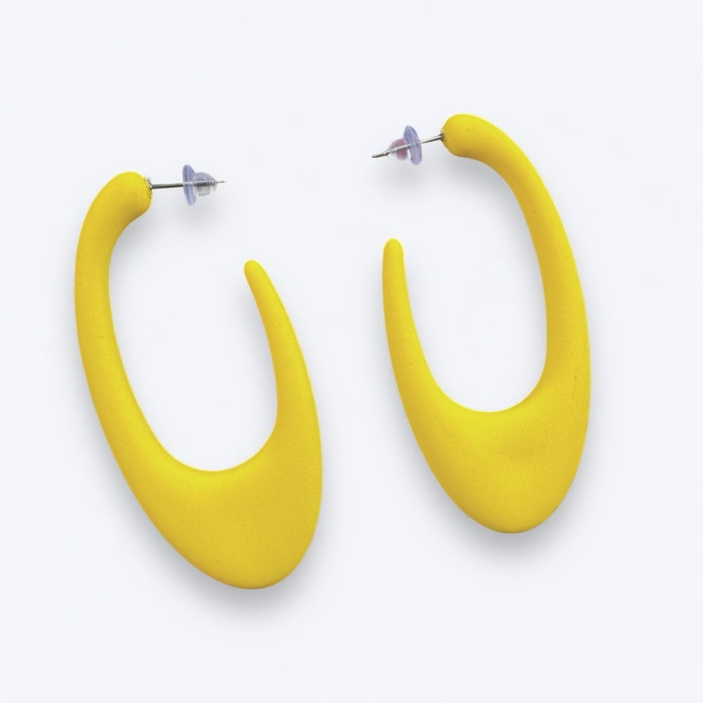 Mod Style Yellow Atomic Earrings