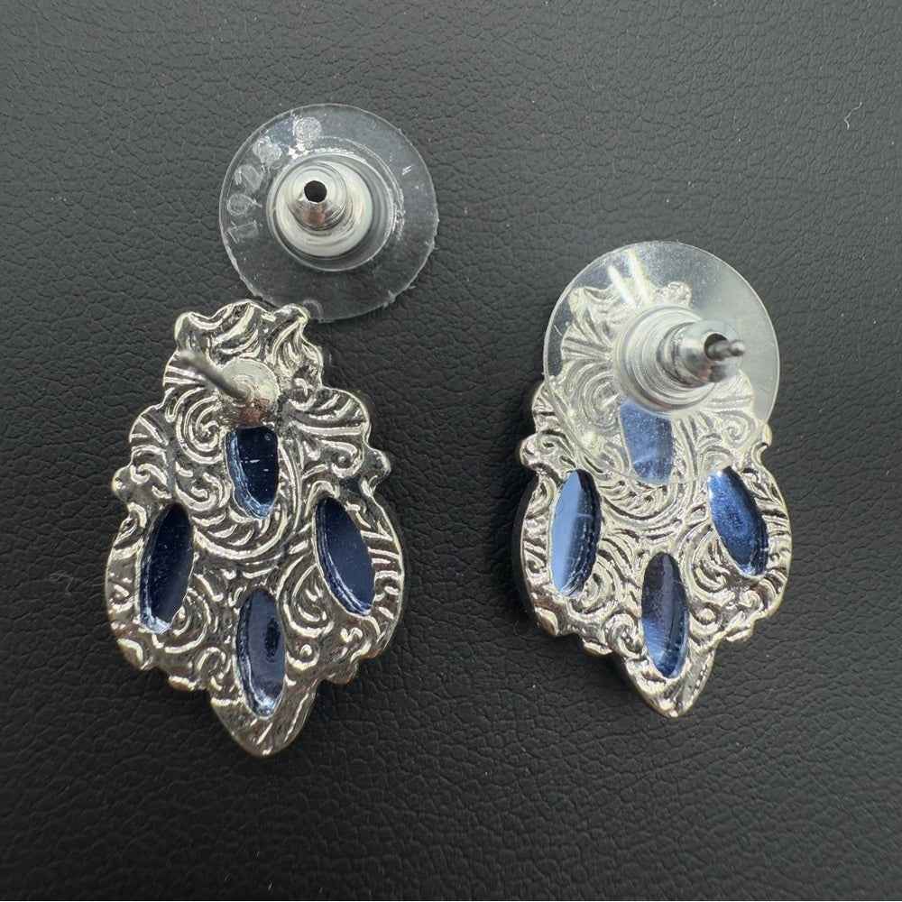1928 Blue Silver Women's Earrings - NWT
