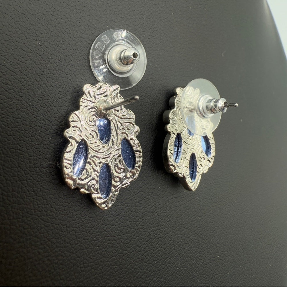 1928 Blue Silver Women's Earrings - NWT