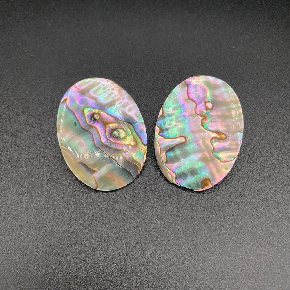 Mother of Pearl Oval Shaped Clip On Earrings - Stunning