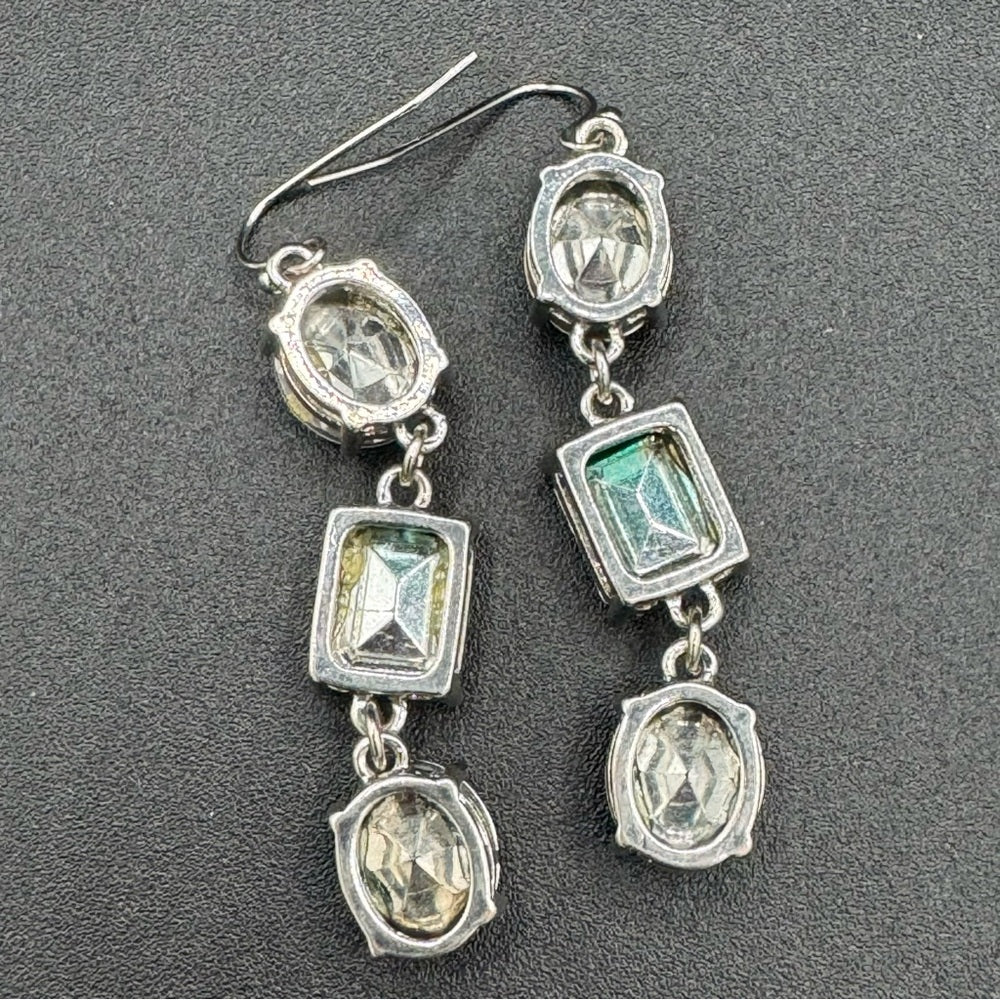 Peridot Green Ombre Rhinestone Drop Earrings