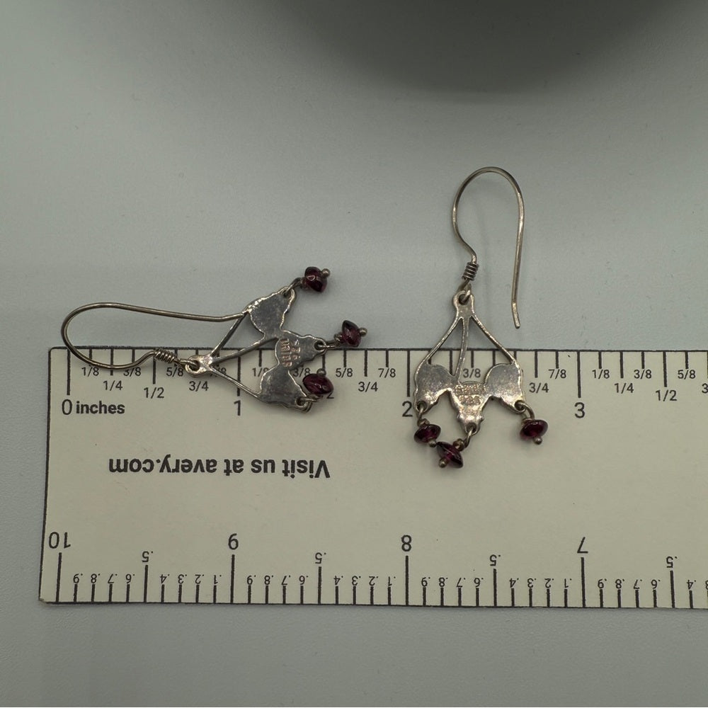 Sajen Amethyst Silver Dangly Earrings