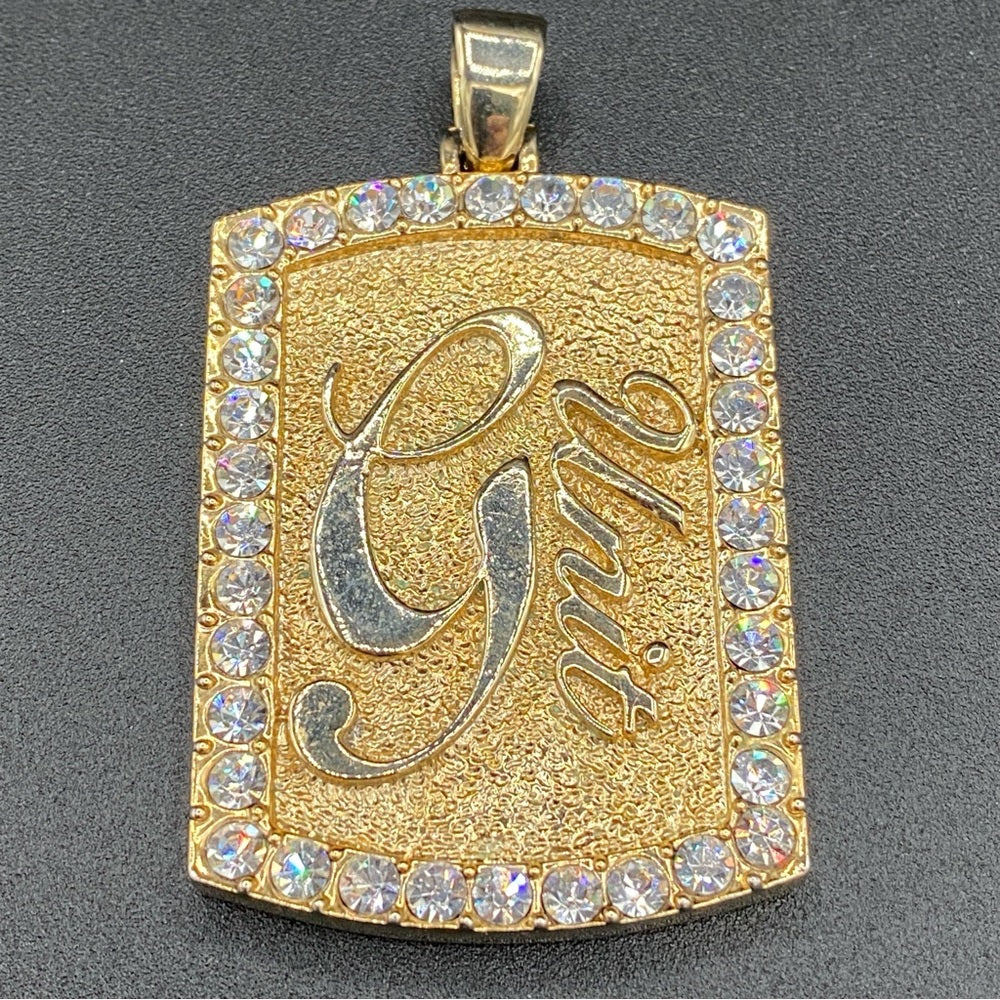 G Unit Gold Tone and Rhinestone Studded Pendant