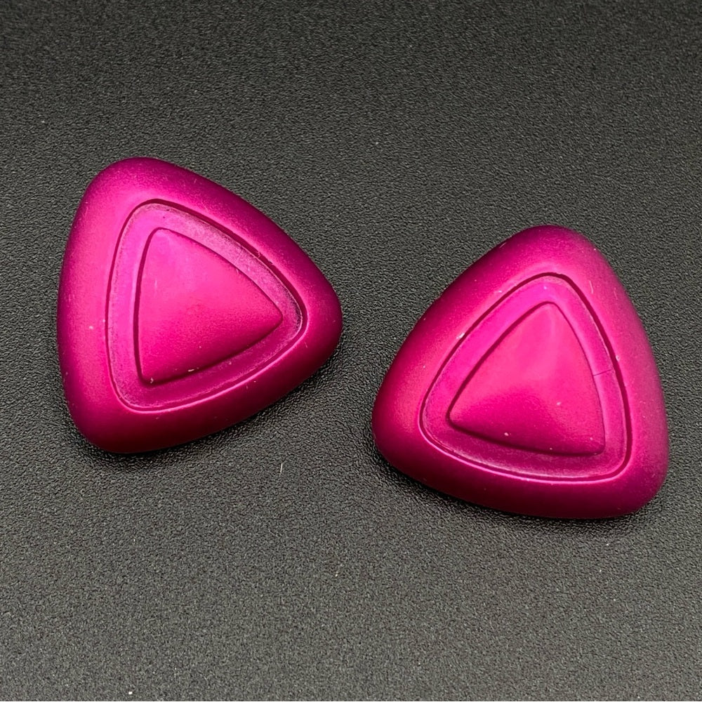 80s Hot Pink Disco Stud Earrings