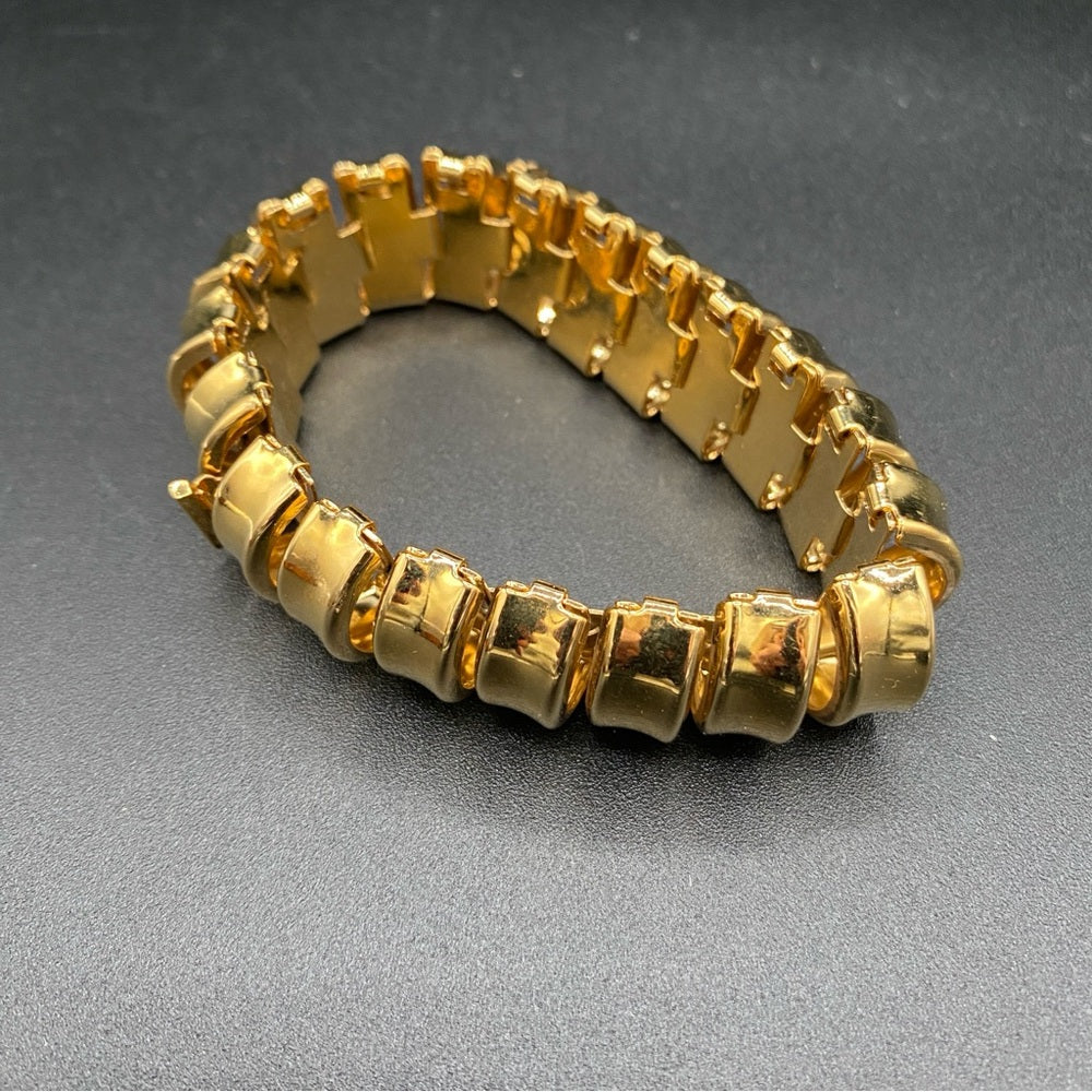 Vintage 1980s Glam Snake Link Chunky Bracelet