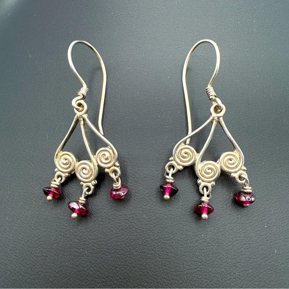 Sajen Amethyst Silver Dangly Earrings