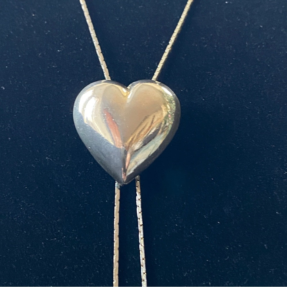 Puffy Heart Lariat Necklace