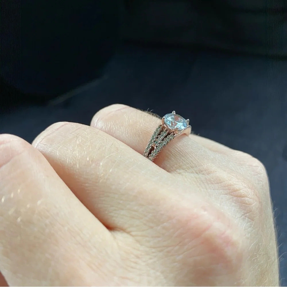 Rose Gold CZ Fashion Ring Size 8