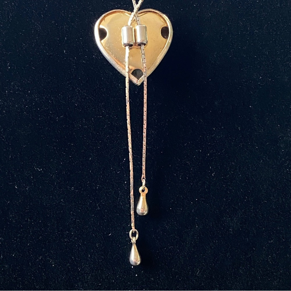 Puffy Heart Lariat Necklace