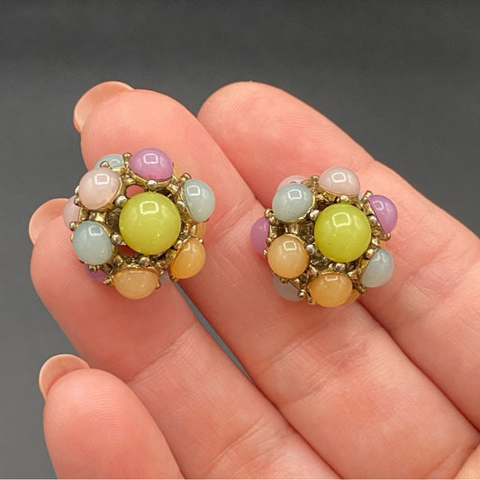 Luxury Pastel Glass Stud Bauble Earrings