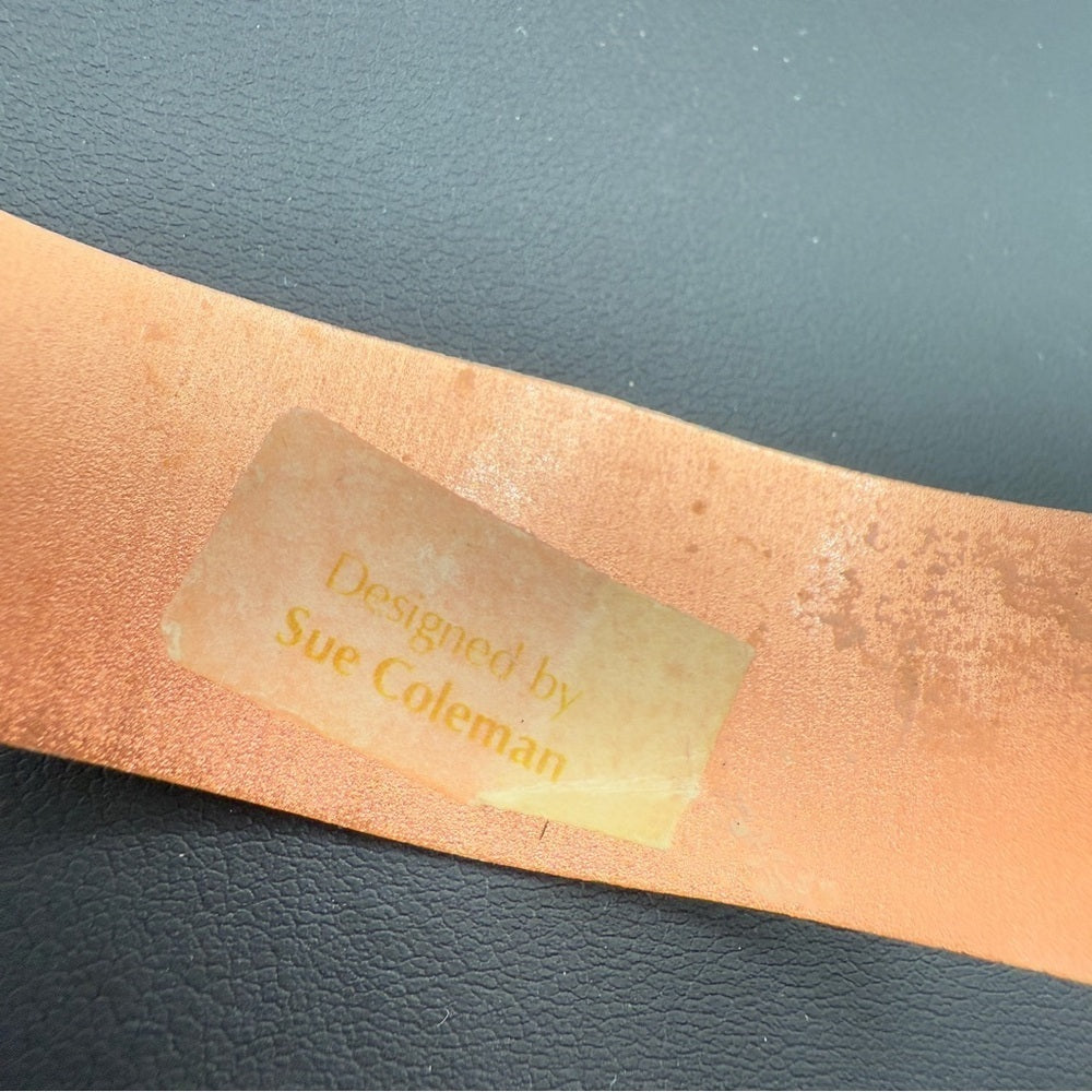 Sue Coleman Copper Cuff Bracelet with Hummingbird Floral Design