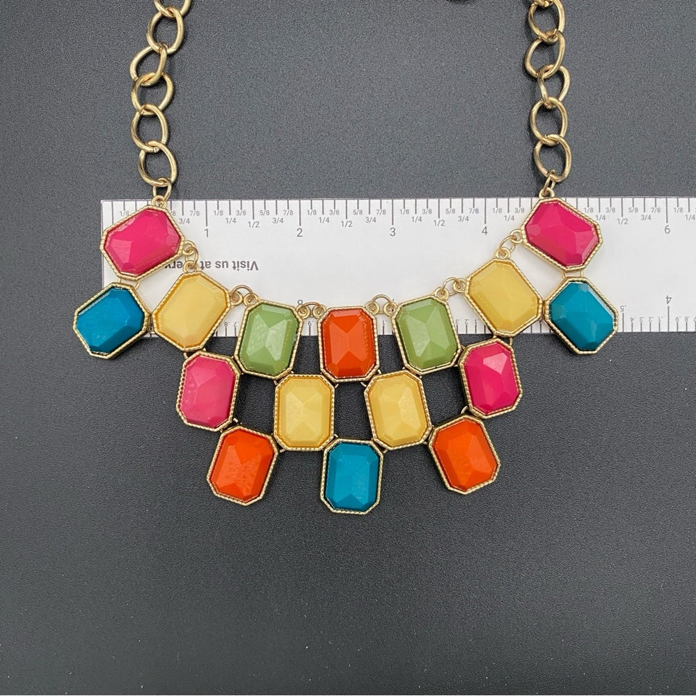 Beautiful Colorful Chunky Bib Necklace