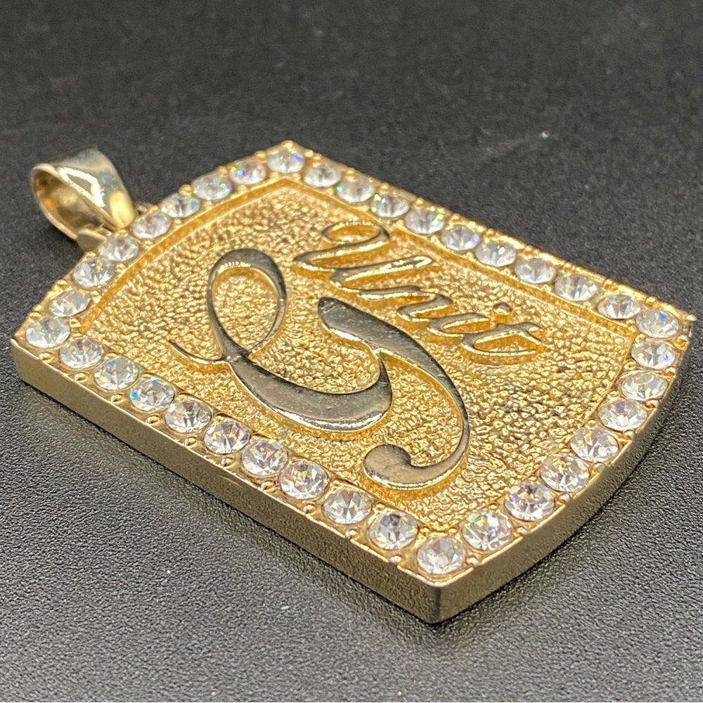 G Unit Gold Tone and Rhinestone Studded Pendant