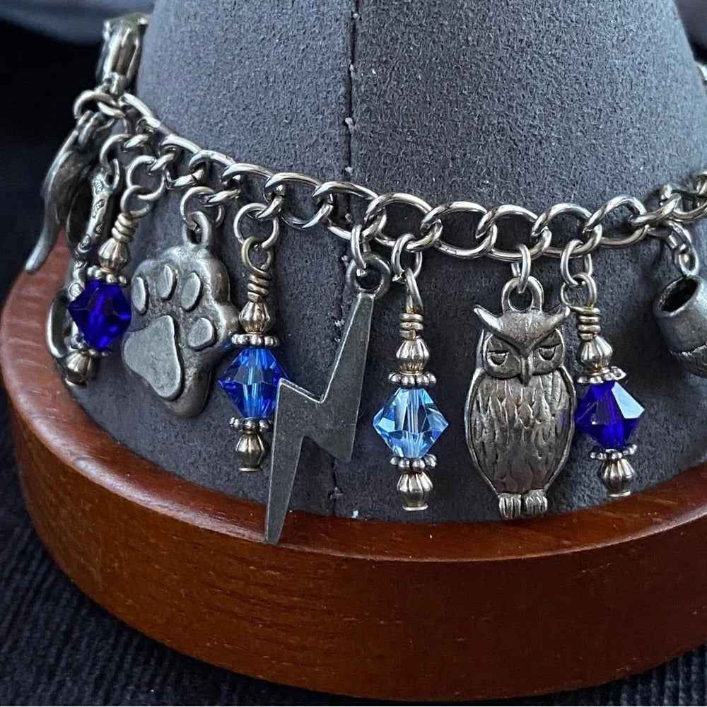 Harry Potter Wizard Witch Inspired Blue & Silver Charm Bracelet