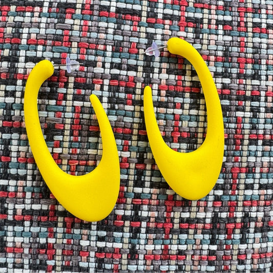 Mod Style Yellow Atomic Earrings