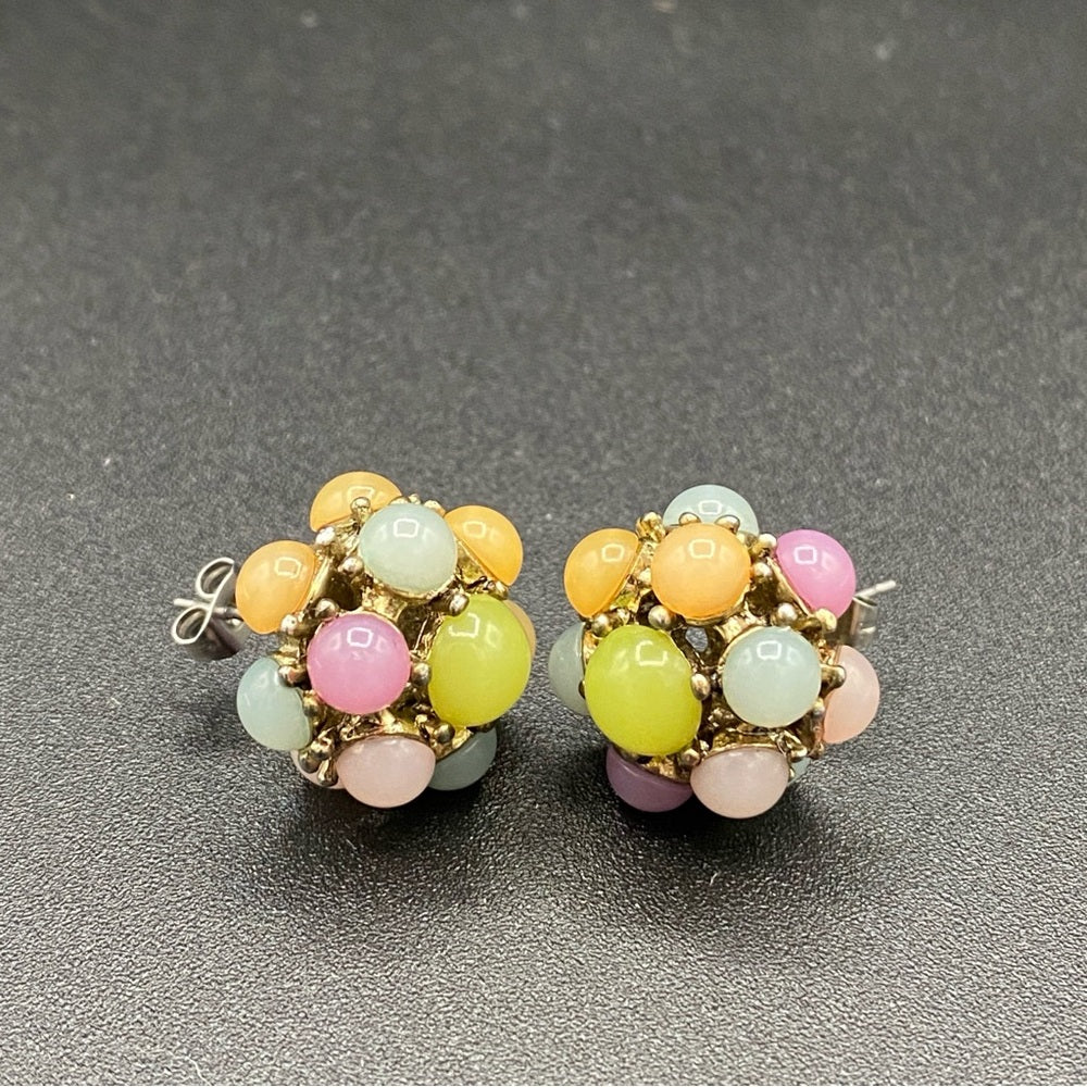 Luxury Pastel Glass Stud Bauble Earrings