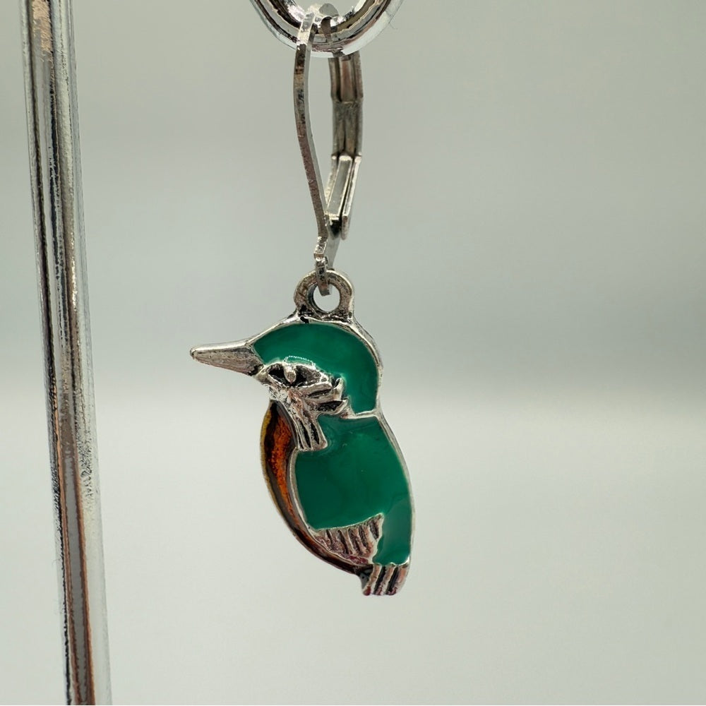 Kingfisher Earrings - Minimalist Tropical Bird Earrings